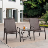 3 Piece Patio set, Outdoor Camping Chairs with Breathable Textilene Fabric, folding with steel W640P270192