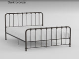 Metal Bed Dark Bronze Finish Queen Platform Bed 1pc, Bed in a Box B011P265601