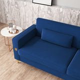 FX-P18-RBLuxury Velvet Sofa with Gold Accents - Modern 3-Seat Couch with Plush Cushions, W57649844