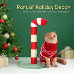 ZUN Christmas Cat Scratching Post, Cute Candy Cane Cat Scratcher with Sisal Scratching Post & Soft 87377269