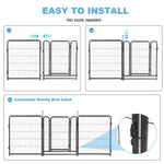 ZUN 16 Panels Dog Playpen for outdoor,yard,camping,31.6"Height dog fence with 2 doors. 00676865