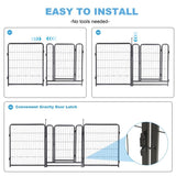 ZUN 16 Panels Dog Playpen for outdoor,yard,camping,31.6"Height dog fence with 2 doors. 00676865