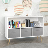 Kids bookcase with Collapsible Fabric Drawers, Children's Book Display, Toy Storage Cabinet 11190729