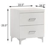 White 2-drawer Nightstand B062P181342