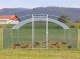 10 x 10 ft Large Metal Chicken Coop, Walk-in Poultry Cage Chicken Hen Run House with Waterproof 27105050