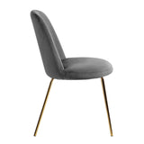 ZUN Modern Upholstered Dining Chair Set of 2 with Gold Legs - grey W131457264