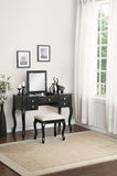 Classic 1pc Vanity Set w Stool Black Color Drawers Open-up Mirror Bedroom Furniture Unique Legs B011113335