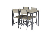 ZUN Dining Set for 5 Kitchen Table with 4 Upholstered Chairs, Grey, 47.2'' L x 27.6'' W x 29.7'' H. 97105106