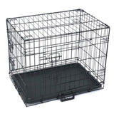 ZUN 24" Pet Kennel Cat Dog Folding Steel Crate Animal Playpen Wire Metal 32589863