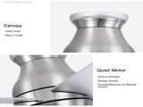 52" Low Profile Ceiling Fan in Brushed Nickel with Silver Blades W1367P447391