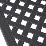 ZUN Outdoor Modern Aluminum Dining Table with Woven Accents, Antique Matte Black 65144.00BLK
