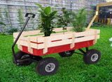 97x43x78cm Garden Iron Wood Four Wheel Garden Wagon 05908725