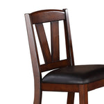 ZUN Dining Chairs with Black Faux Leather Seat, Walnut B016P222624