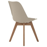 Tan and Oak Padded Side Chair B062P153693