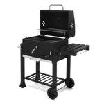 ZUN Charcoal Grill with Foldable Side Table and Wheels, Heavy-duty BBQ Grill for Outdoor Picnics Patio 52462179