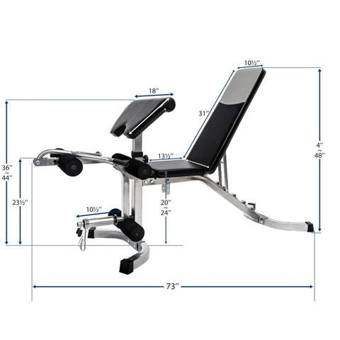 ZUN 6+3 Positions Adjustable Weight Bench with Leg Extension - Utility Benches with Preacher Curl 68909715