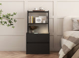 Nightstand with Charging Station, Smart Nightstand with Night Light, Modern Night Stand with 36008625