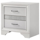 White 2-drawer Nightstand with Hidden Jewelry Tray B062P145596