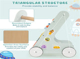 8-in-1 Wooden Baby Walker Push and Pull Learning Activity Center with Wheels for Toddlers 1 Years 16057979