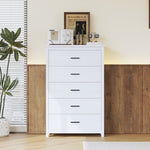 ZUN Retro American Country Style Wooden Dresser with 5 Drawer, Storage Cabinet for Bedroom, White N733P207094K