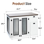 ZUN Furniture style dog cage, wooden dog cage, double door dog cage, side cabinet dog cage, Dog crate 75985217