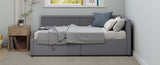 Modern Style Twin Size L Shape Corner Bed, Linen Upholstered Daybed with Two Storage Drawers,Gray N701P263819G