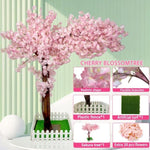 ZUN Artificial Cherry Blossom Tree, Fake Tree Artificial Pink Sakura Tree Wishing Tree Christmas Tree 77256911