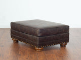 Leinster Faux Leather Upholstered Nailhead Ottoman T2574P196930