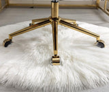 Furniture Office Chair,Artificial rabbit hair Home Office Chair with Golden Metal Base,Adjustable 58136779