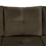 Unique Style Coffee Color 1pc Reversible Sofa Chaise Microfiber Fabric Upholstered Track Arms Tufted B01154011
