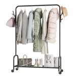 ZUN Mobile Clothes Rack Metal Clothes Rack with Wheels Wardrobe Rack for Hanging Coats, Shirts, Dresses 68105452