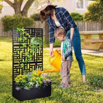 ZUN Metal Garden Bed with Trellis, 70 Inch Height Metal Planter Box with Trellis, Garden Box for 60517472