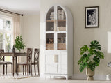 K&K 71" Tall Arched Kitchen Pantry Cabinet with Door Shelves, Farmhouse Kitchen Storage Cabinet with N707P288969W