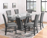 ZUN 2pc Contemporary Glam Upholstered Dining Side Chair Padded Plush Gray Fabric Upholstery Rich Black B011P151400