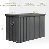 ZUN 200 Gallon Outdoor Storage Deck Box Waterproof, Large Patio Storage Bin for Outside Cushions, Throw W1859P145360