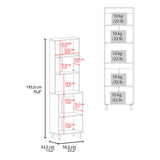 Linden 76,8" Tall Two Double Door Cabinet Kitchen Pantry with Hutch and Five Shelves, Microwave B200P286966