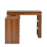 Vanity Desk with Mirror and Lights, Makeup Vanity Table with Flip-Top Tabletop and Storage 7 N733P279096H