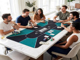 70"35" 10-Player XL Poker Table Mat, Non-Slip Rubber Base Spill-Proof Multi-Spandex Table Top with 18695433