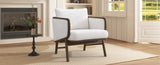U-Can Sherpa Fabric Accent Chair, Upholstered Armchair with Solid Wood Frame, Comfortable N724P256558K