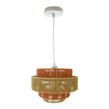 Dorset Pendant Lamp - White and Natural/Terracotta B183P301070