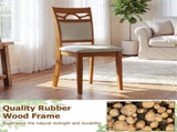 2PCS Ergonomic Padded Back Dining Chair, Rubber Wood Frame 330 LBS Capacity Kitchen Chair 31067046
