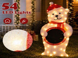 2.5D Polar Bear with Light Ball Christmas Decor 3ft, 54 Warm White LED Animal Dcor, US Plug 5V 6W 39515552