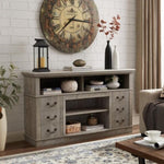 ZUN Traditional TV Media Stand Farmhouse Rustic Entertainment Console for TV Up to 65" with Open and 82400491