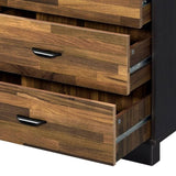 Walnut and Black 6-Drawer Dresser B062P209033