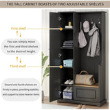 ON-TREND Stylish Design Hall Tree with Flip-Up Bench, Minimalist Hallway Shoe Cabinet with WF304223AAB