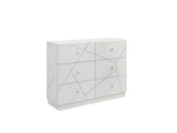 Manhattan Dresser Geometric Design with Lacquer Finish & Red Velvet-Lined Drawers for Modern G150108682