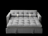 Modern 55.5" Pull Out Sleep Sofa Bed 2 Seater Loveseats Sofa Couch with side pockets, Adjsutable W119368697