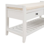 ZUN TREXM Shoe Rack with Cushioned Seat and Drawers, Multipurpose Entryway Storage Bench WF195386AAK