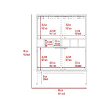 Lyrata Bar Cabinet, Six Built-in Wine Rack, Double Door -Light Gray B07091938