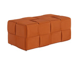 Ottoman Foot Rest Soft and Comfortable Ottoman Square Corduroy Woven Design Sofa Stool Brown W3851P453274